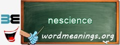 WordMeaning blackboard for nescience